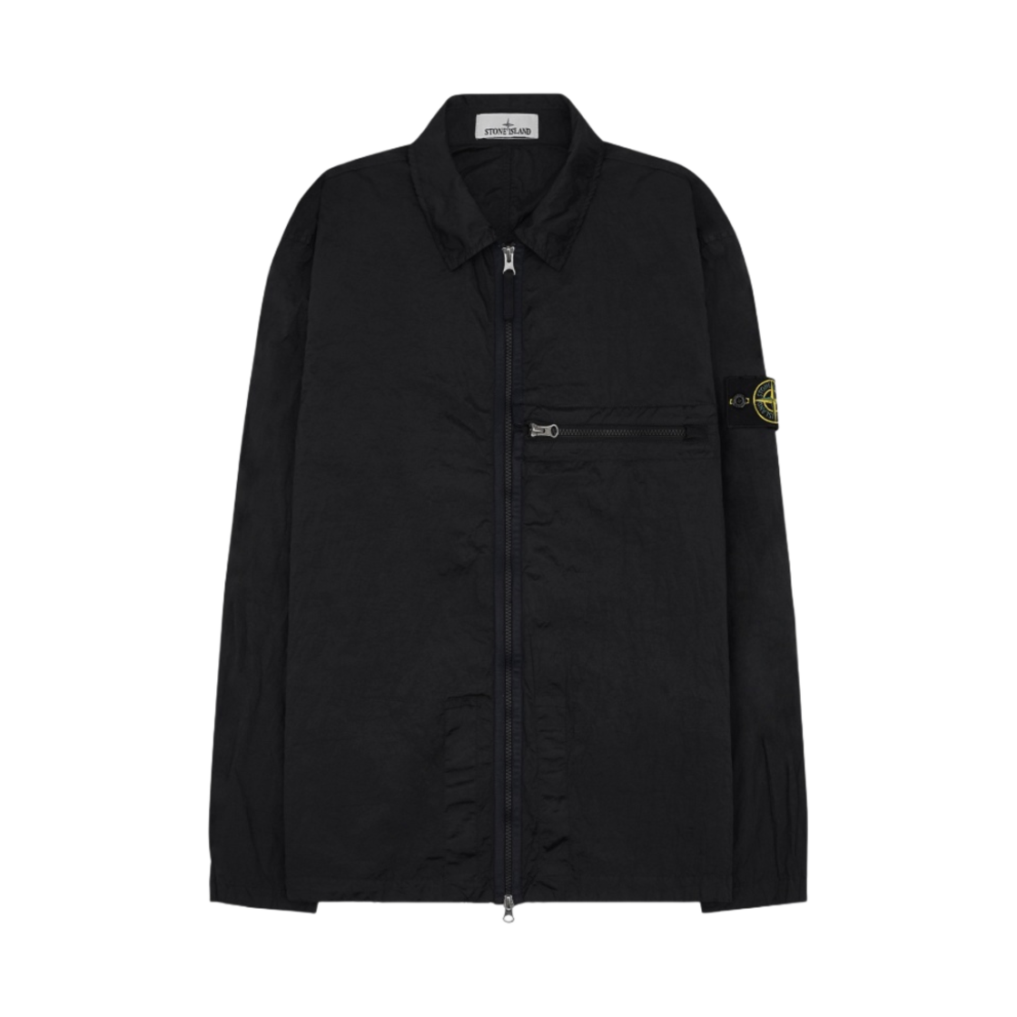 스톤 아일랜드 10919 나일론 메탈 에코닐 재생 나일론 오버셔츠 블랙 - 23SS(Stone Island 10919 Nylon Metal in Econyl Regenerated Nylon Overshirt Black -23SS)
