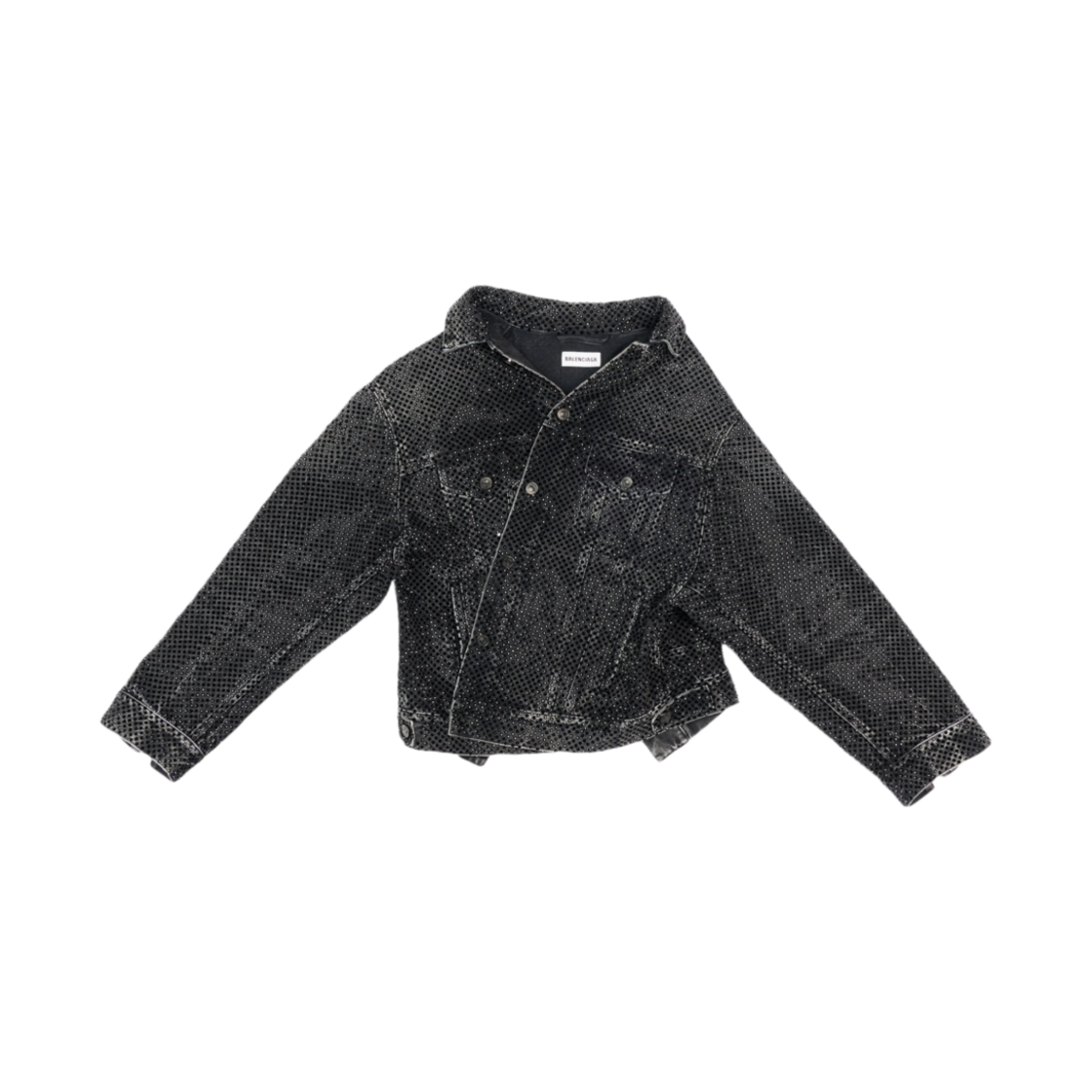 (W) 발렌시아가 어시메트릭 자켓 라인스톤 블랙((W) Balenciaga Asymmetric Jacket with Rhinestones Black) - 1