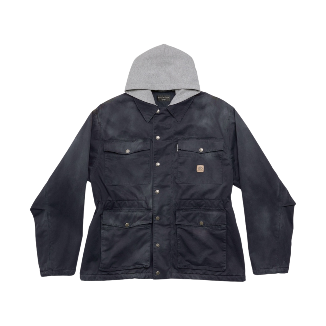 발렌시아가 더블 B 워크웨어 오버사이즈 파카 다크 네이비(Balenciaga Double B Workwear Oversized Parka Dark Navy) - 1