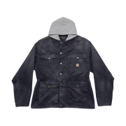 Balenciaga Double B Workwear Oversized Parka Dark Navy