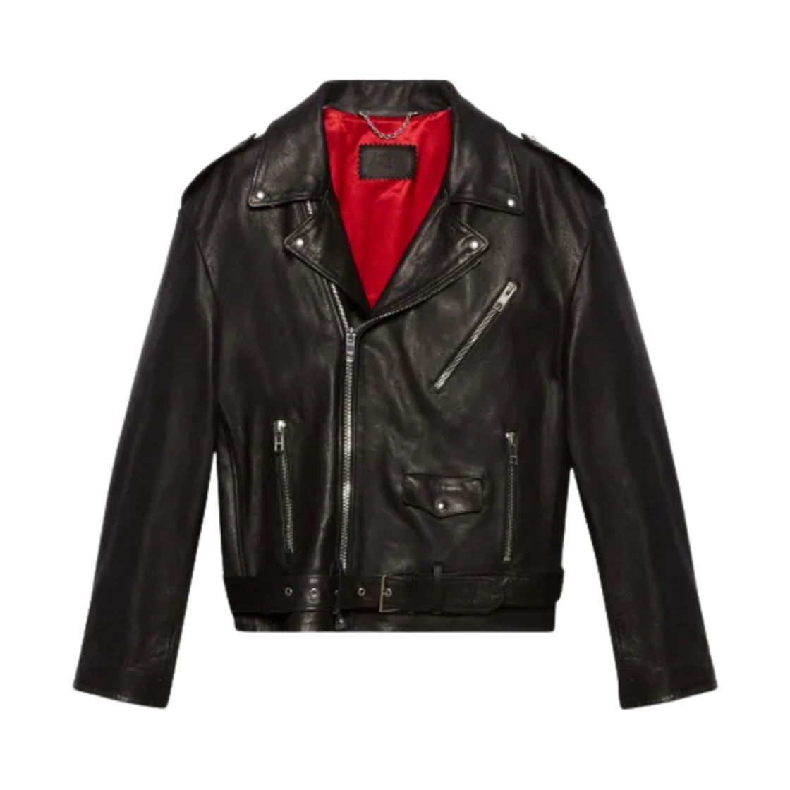 (W) 구찌 레더 바이커 자켓 블랙((W) Gucci Leather Biker Jacket Black)