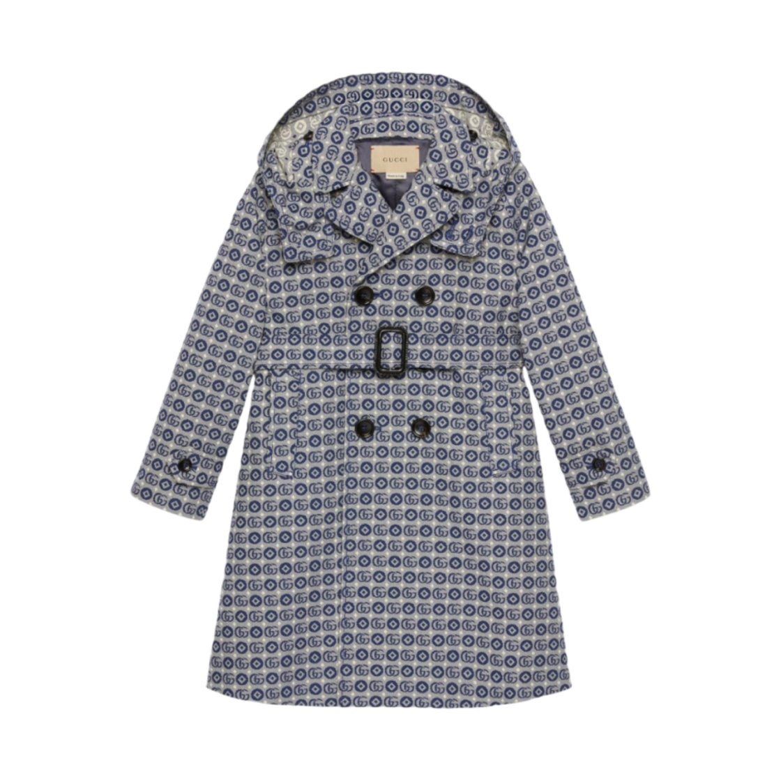 (키즈) 구찌 더블 G 코튼 코트 블루 화이트((Kids) Gucci Double G Cotton Coat Blue White) - 1
