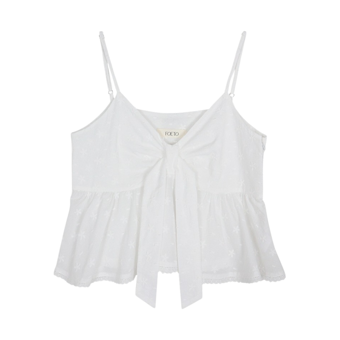 FOETO_125 FOETO Floral Ribbon Top Blouse