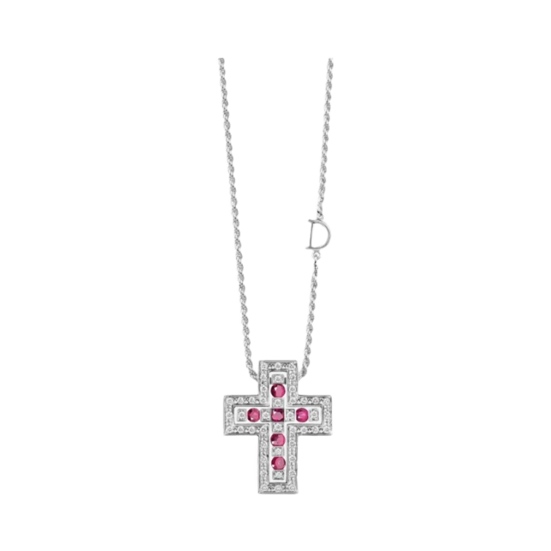 20083510/20073459/20073472 Damiani Belle Epoque Diamonds Rubies Necklace White Gold