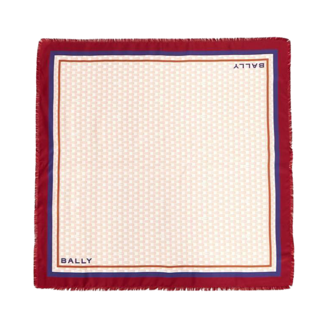 (W) 발리 모노그램 프린트 스퀘어 실크 스카프 핑크((W) Bally Monogram Print Square Silk Scarf Pink)
