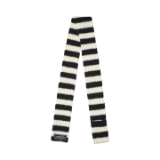 Open Yy Stripe Pocket Scarf Black Ivory