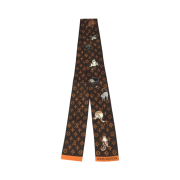 (W) Louis Vuitton Catgram Bandeau Scarf Brown
