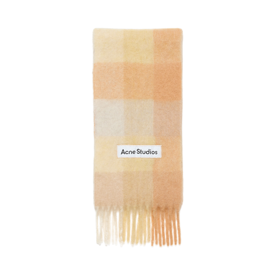 아크네 스튜디오 모헤어 체크 머플러 피치 화이트 베이지(Acne Studios Mohair Checked Muffler Peach White Beige)