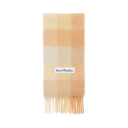 Acne Studios Mohair Checked Muffler Peach White Beige