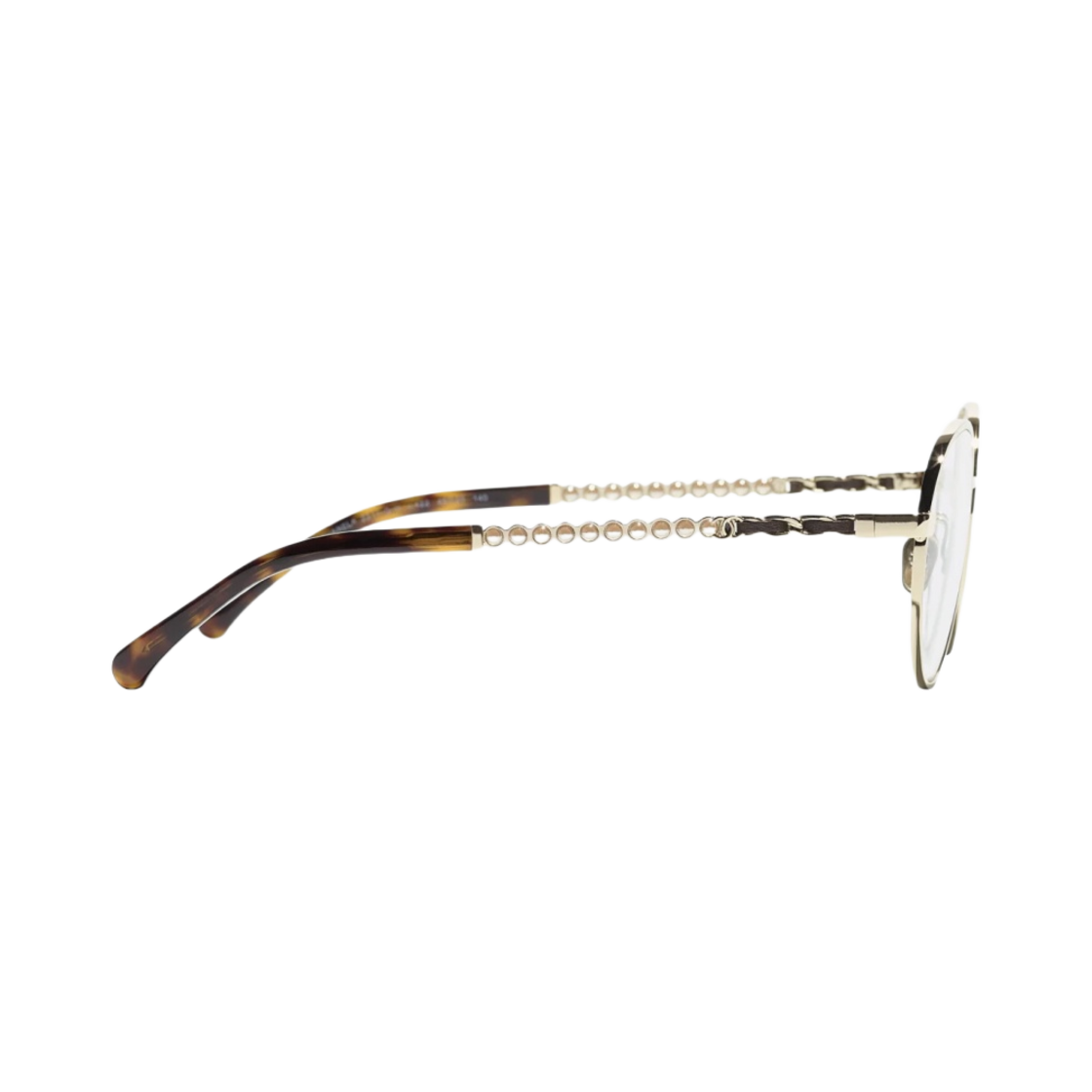 샤넬 프레임 메탈 글래스 펄 & 골드 다크 톨토이즈(Chanel Round Eyeglasses Metal Glass Pearls & Gold Dark Tortoise) - 3