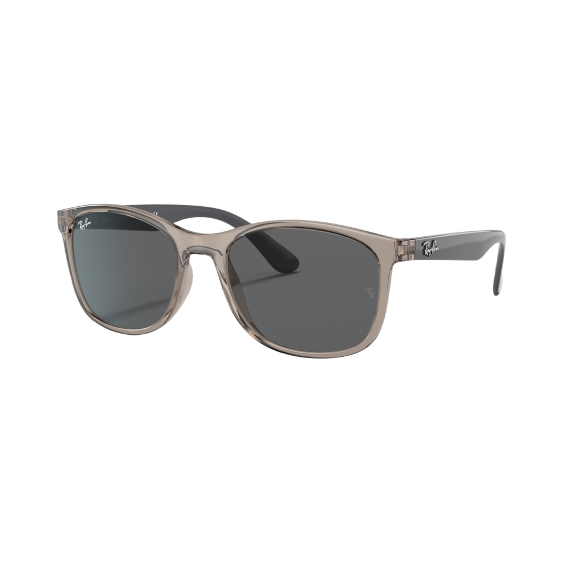 레이밴 RB4374 폴리쉬드 투명 그레이 프레임 그레이 클래식 렌즈 로우 브릿지 핏(Ray-Ban RB4374 Polished Transparent Grey Frame Grey Classic Lenses Low Bridge Fit) - 1