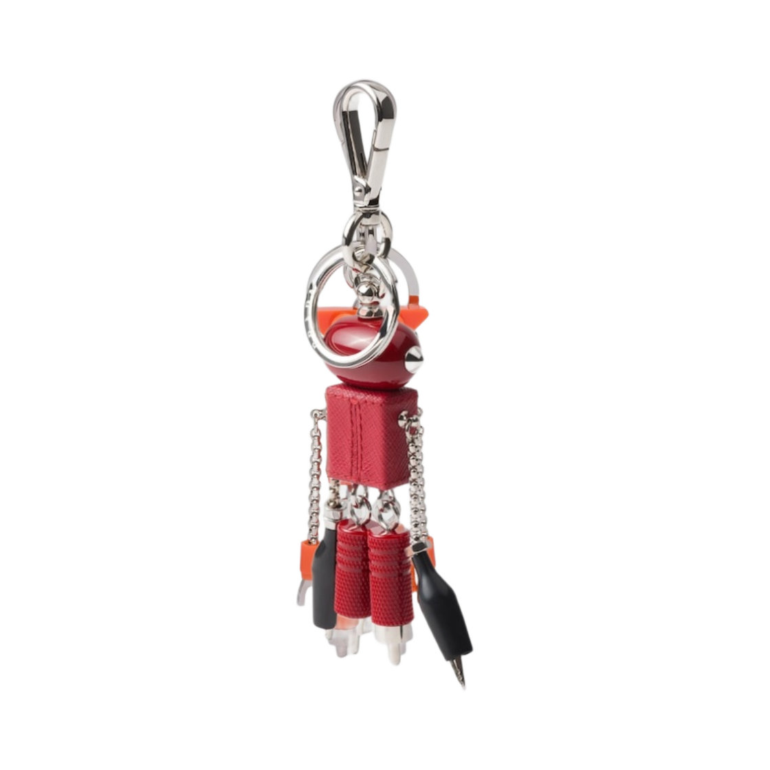 프라다 사피아노 레더 로봇 트릭 키체인 파이어리 레드(Prada Saffiano Leather Robot Trick Keychain Fiery Red) - 2