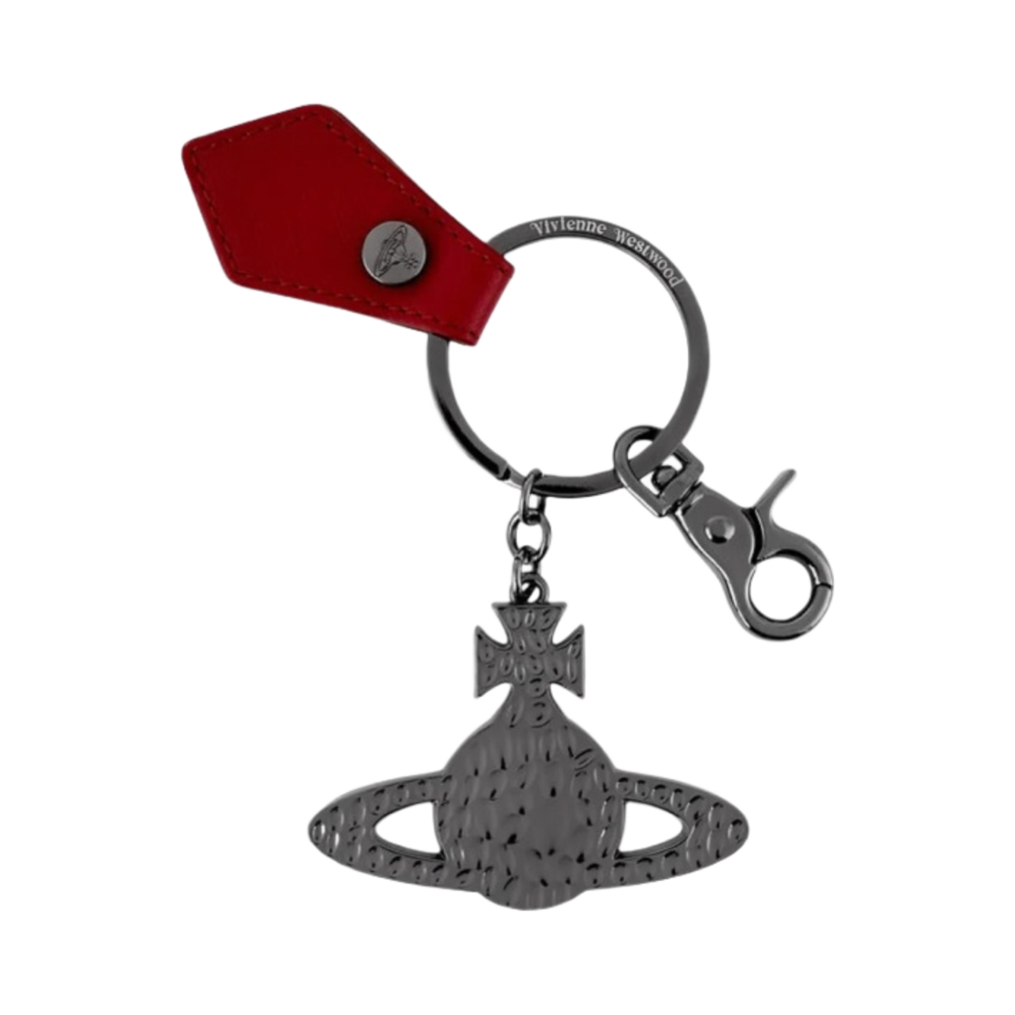 비비안 웨스트우드 데비 해머드 오브 키링 건 메탈 레드(Vivienne Westwood Debbie Hammered Orb Keyring Gun Metal Red) - 1