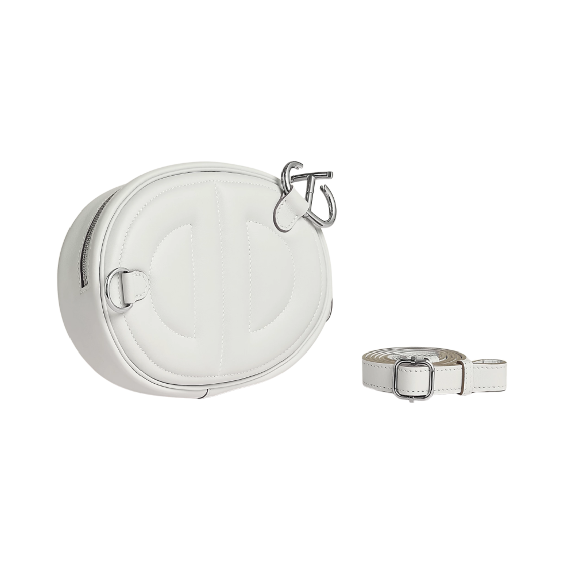 에르메스 인 더 루프 베르소 벨트백 스위프트 & 팔라듐 하드웨어 뉴 화이트 베쥬 마르파(Hermes In the Loop Verso Belt Bag Swift & Palladium New White Beige Marfa) - 3
