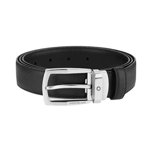 몽블랑 트라피즈 버클 30mm 레더 벨트 블랙