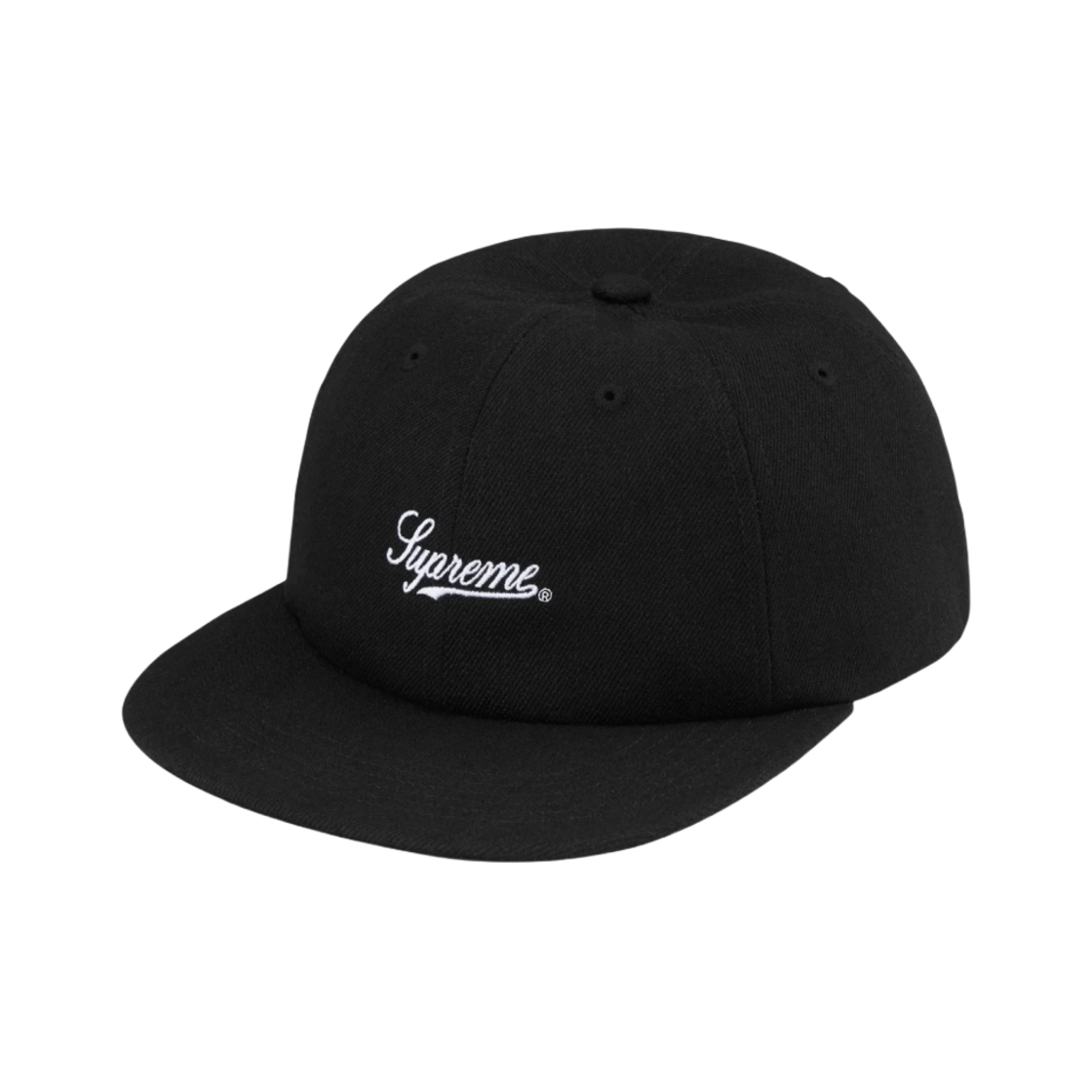 슈프림 스크립트 로고 6-패널 블랙 - 24SS