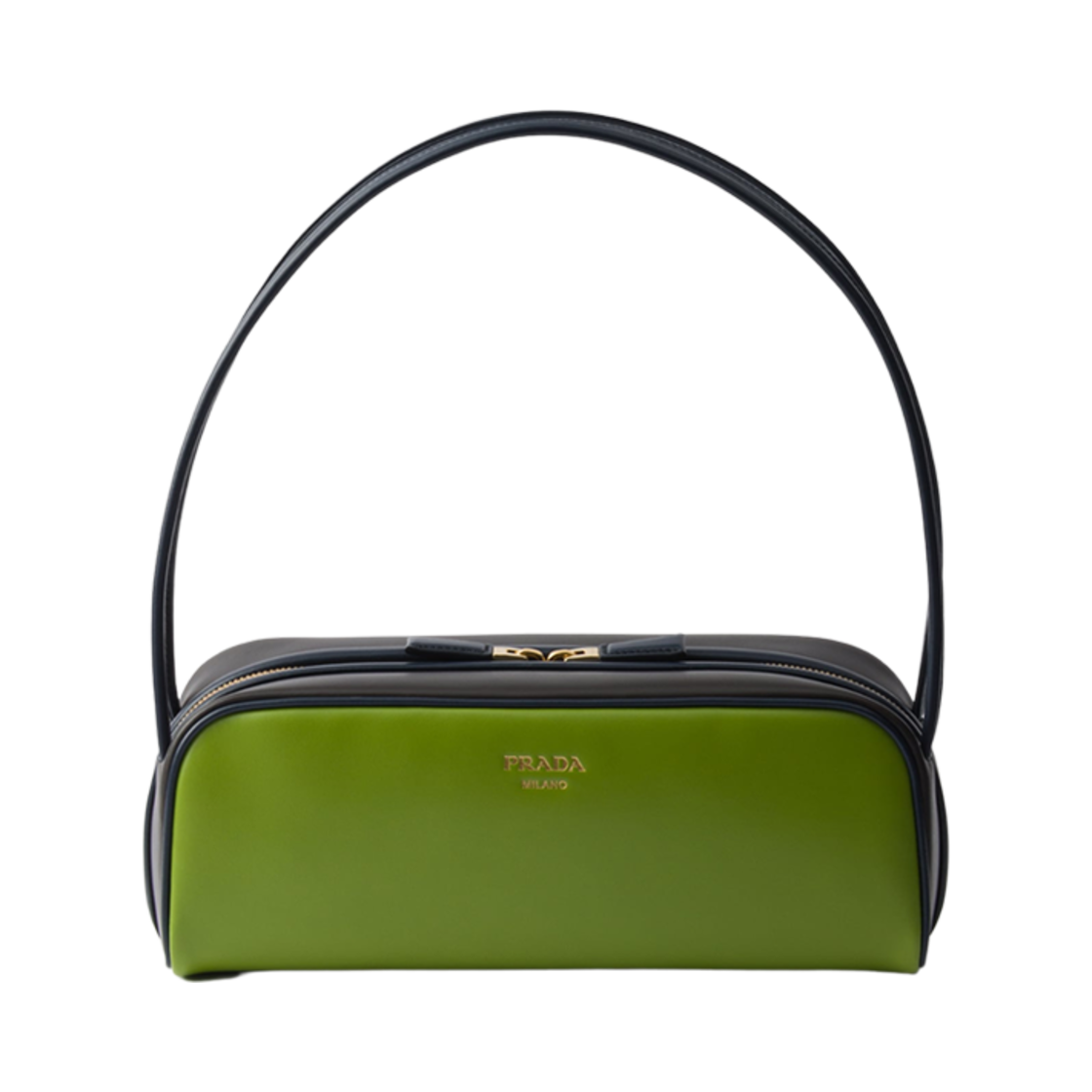 1BC249-ASK-F04IS Prada Swing Smooth Leather Shoulder Bag Fern Green Ebony Baltic Blue