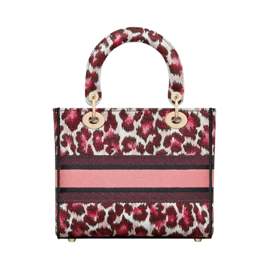 Dior Medium Lady D-Lite Bag Burgundy Multicolor Mizza