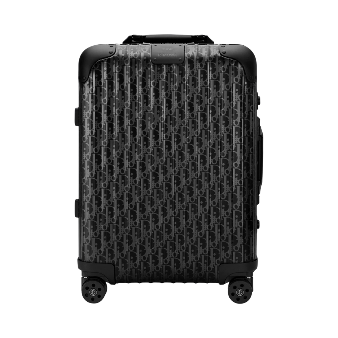 리모와 x 디올 캐빈 수트케이스 알루미늄 블랙 디올 오블리크(Rimowa x Dior Cabin Suitcase Aluminium Black Dior Oblique)