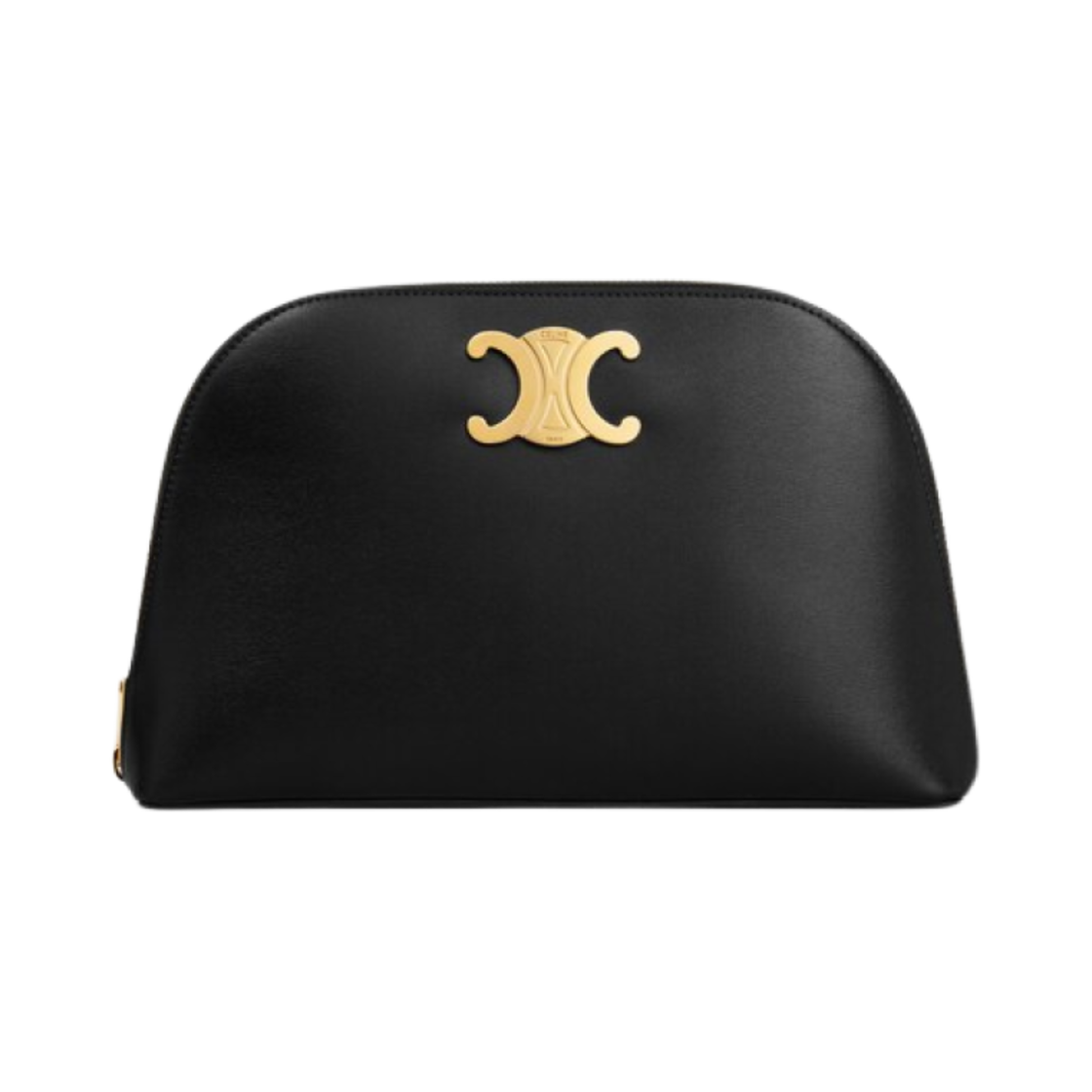 10N073GEZ-38NO Celine Triomphe Pouch in Shiny Calfskin Black