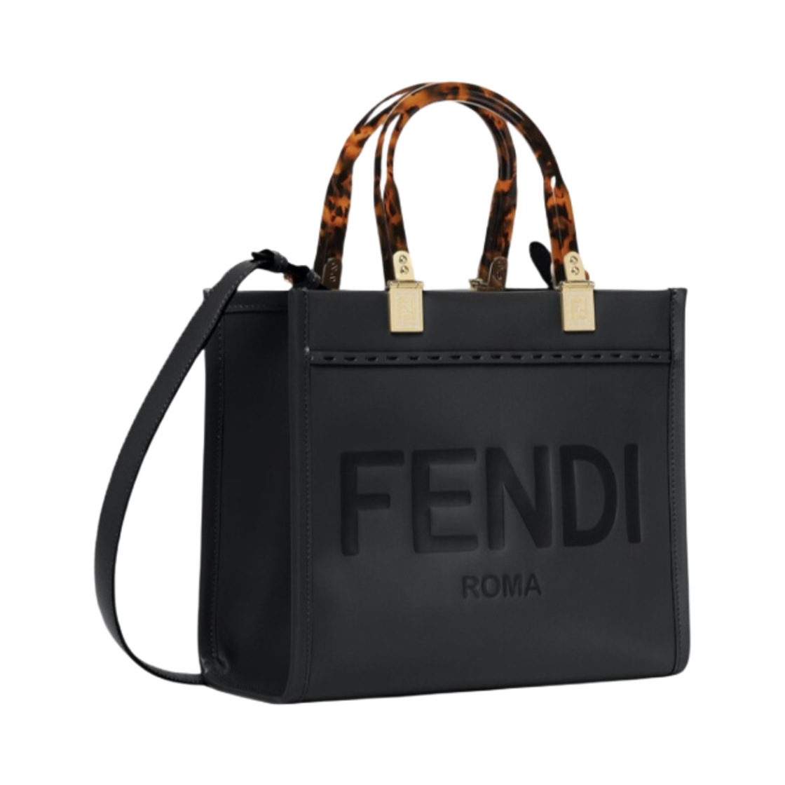 펜디 선샤인 스몰 레더 쇼퍼백 블랙(Fendi Sunshine Small Leather Shopper Bag Black) - 2