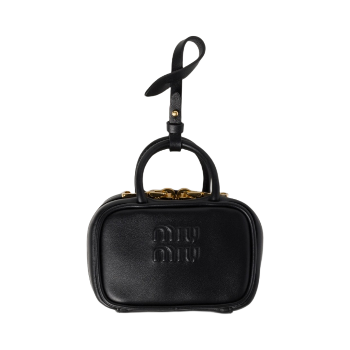 미우 미우 레더 마이크로 백 블랙