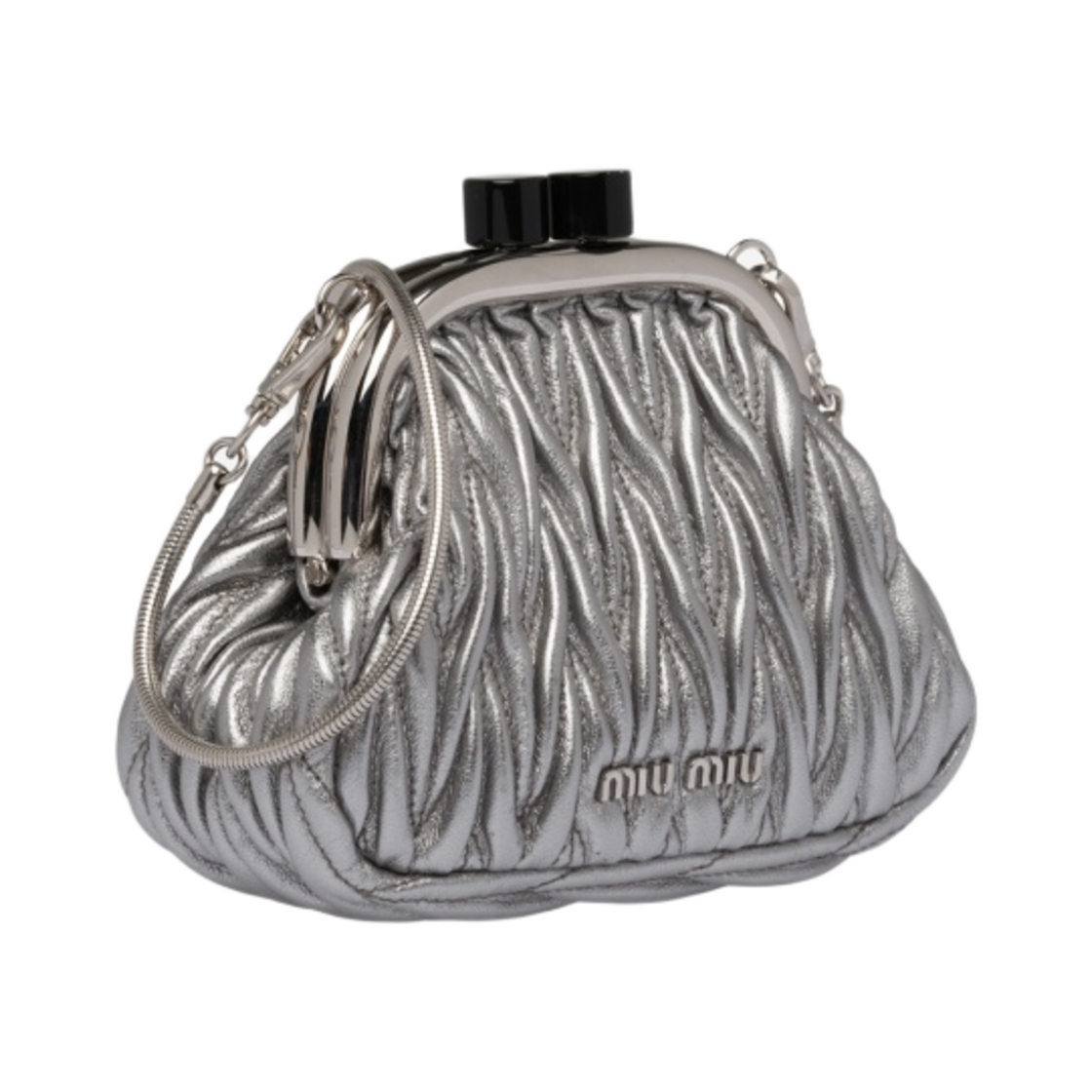 미우 미우 벨 나파 가죽 미니백 크롬(Miu Miu Belle Nappa Leather Mini Bag Chrome) - 2