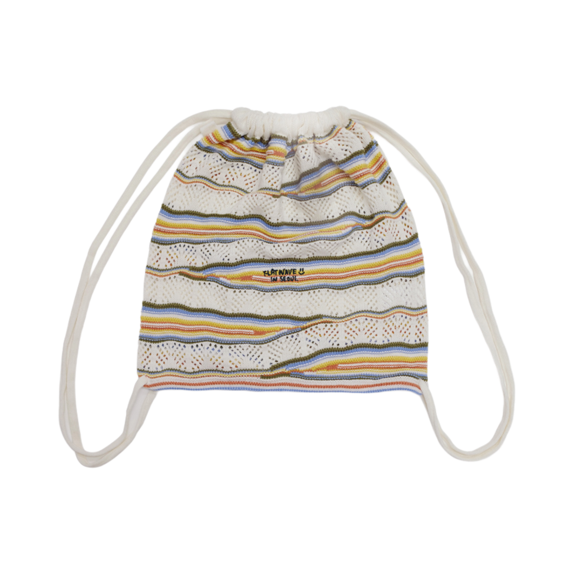 ◆[Flatwave in Seoul] Slif Knit String Backpack Beige◆ FLATWAVE IN SEOUL-[플랫웨이브 인 서울] Slif Knit String