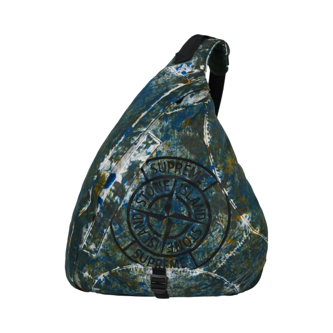 슈프림 x 스톤 아일랜드 페인티드 카모 나일론 숄더백 다크 틸 - 20FW