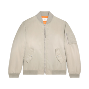 Celine Bomber Jacket in Nylon Twill Light Grey