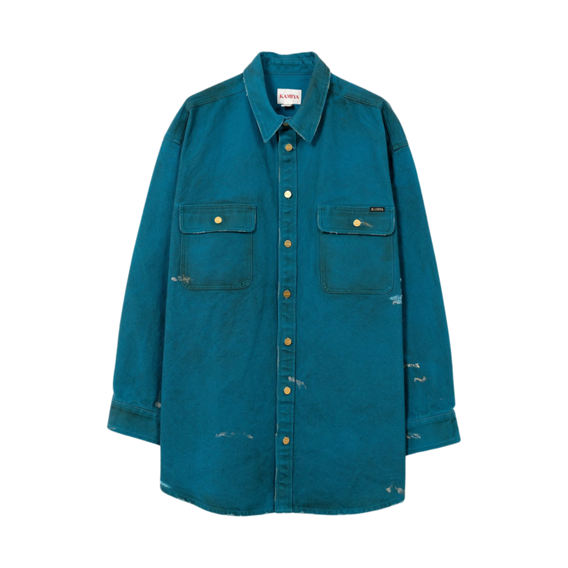 카미야 보로 덕 셔츠 블루(Kamiya Boro Duck Shirt Blue)