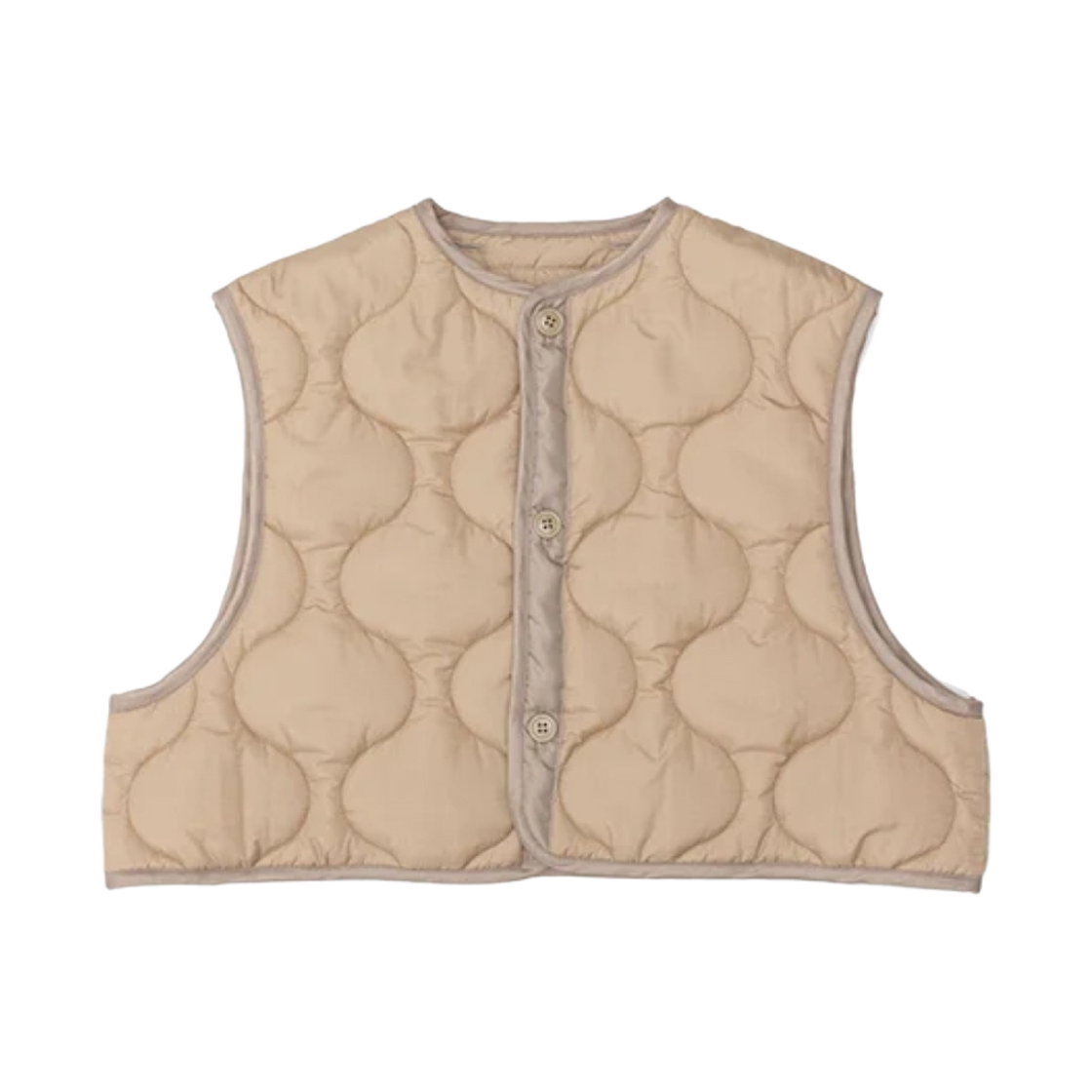 하이크 퀼티드 크롭 베스트 베이지(Hyke Quilted Cropped Vest Beige)