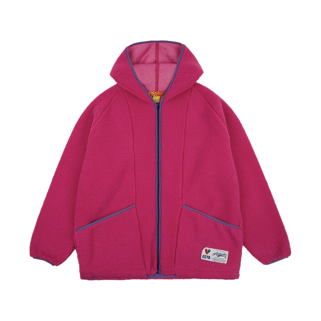 오브콜스와이낫 코지 모닝 플리스 점퍼 핫핑크(ofcoursewhynot Cozy Morning Fleece Jumper Hot Pink)