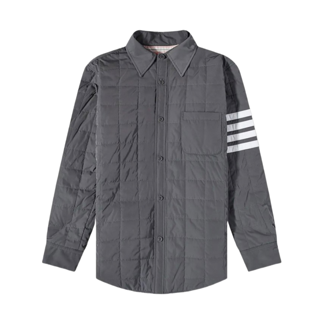 톰브라운 폴리 트윌 다운필 셔츠 자켓 메드 그레이(Thom Browne Downfill Shirt Jacket in Poly Twill Med Grey) - 1
