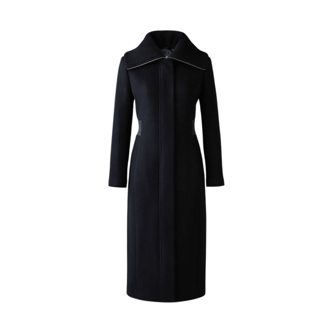 (W) 맥카지 클라리스 더블페이스 울 코트 스모크드 디테일링 블랙((W) Mackage Clarice Double-Face Wool Coat with Smocked Detailing Black) - 1