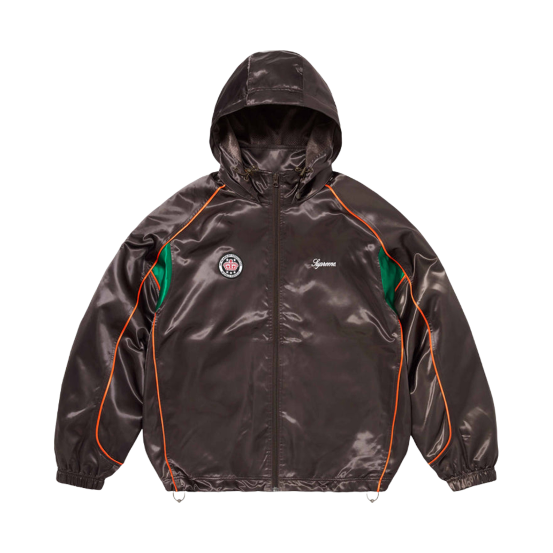 슈프림 사틴 후드 트랙 자켓 브라운 - 24SS