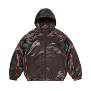 Supreme Satin Hooded Track Jacket Brown - 24SS