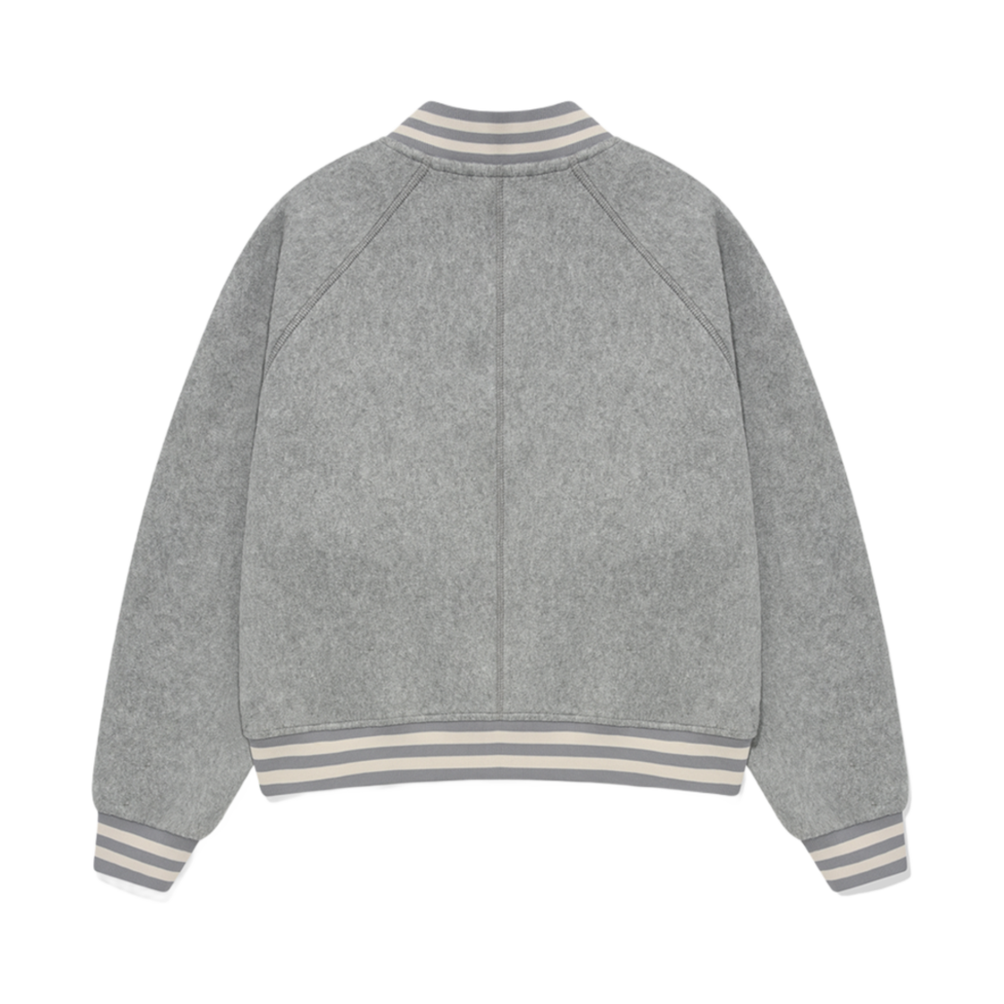(W) 커버낫 플리스 바시티 자켓 멜란지 그레이((W) Covernat Fleece Varsity Jacket Melange Grey) - 2