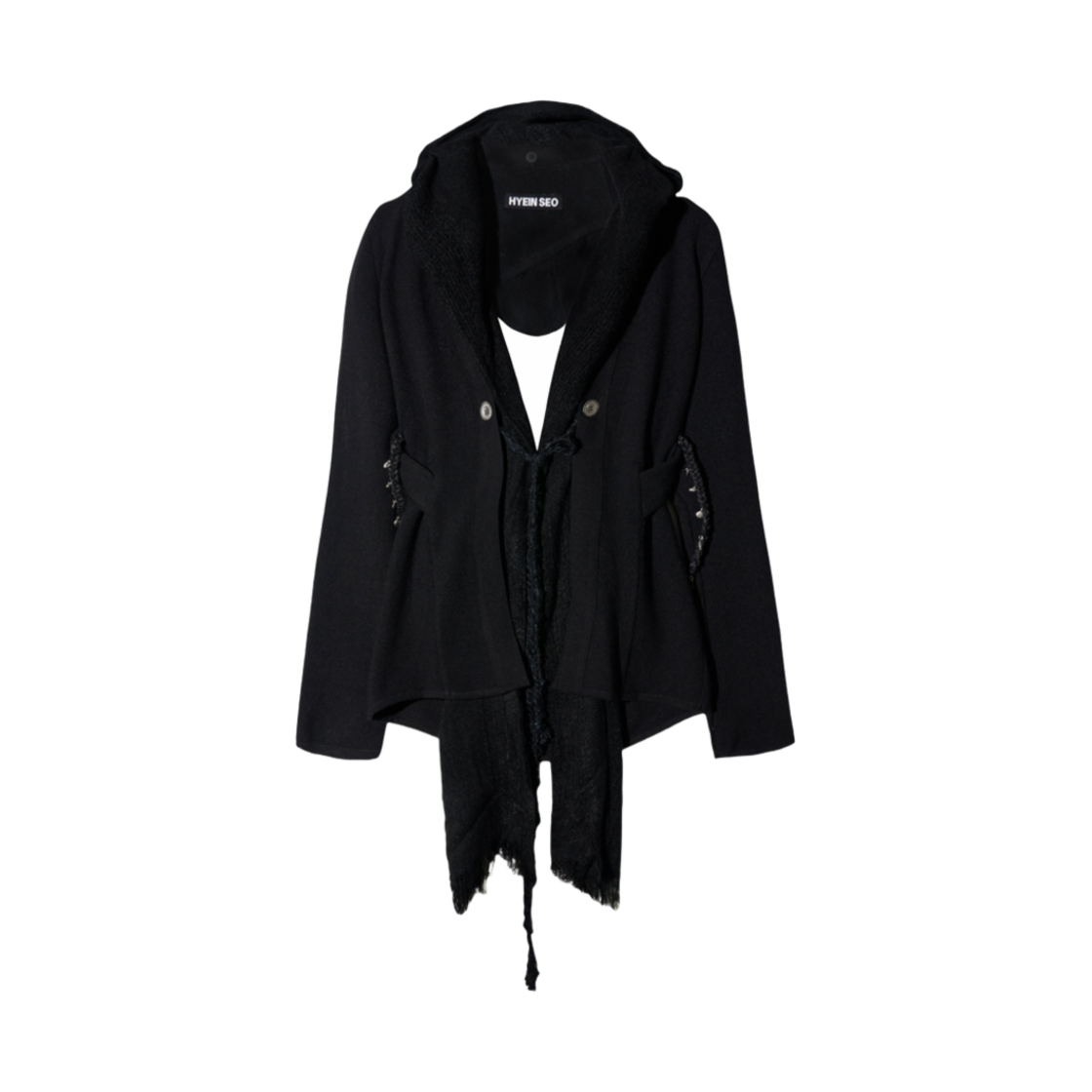 - (W) Hyein Seo Hooded Knit Jacket Black