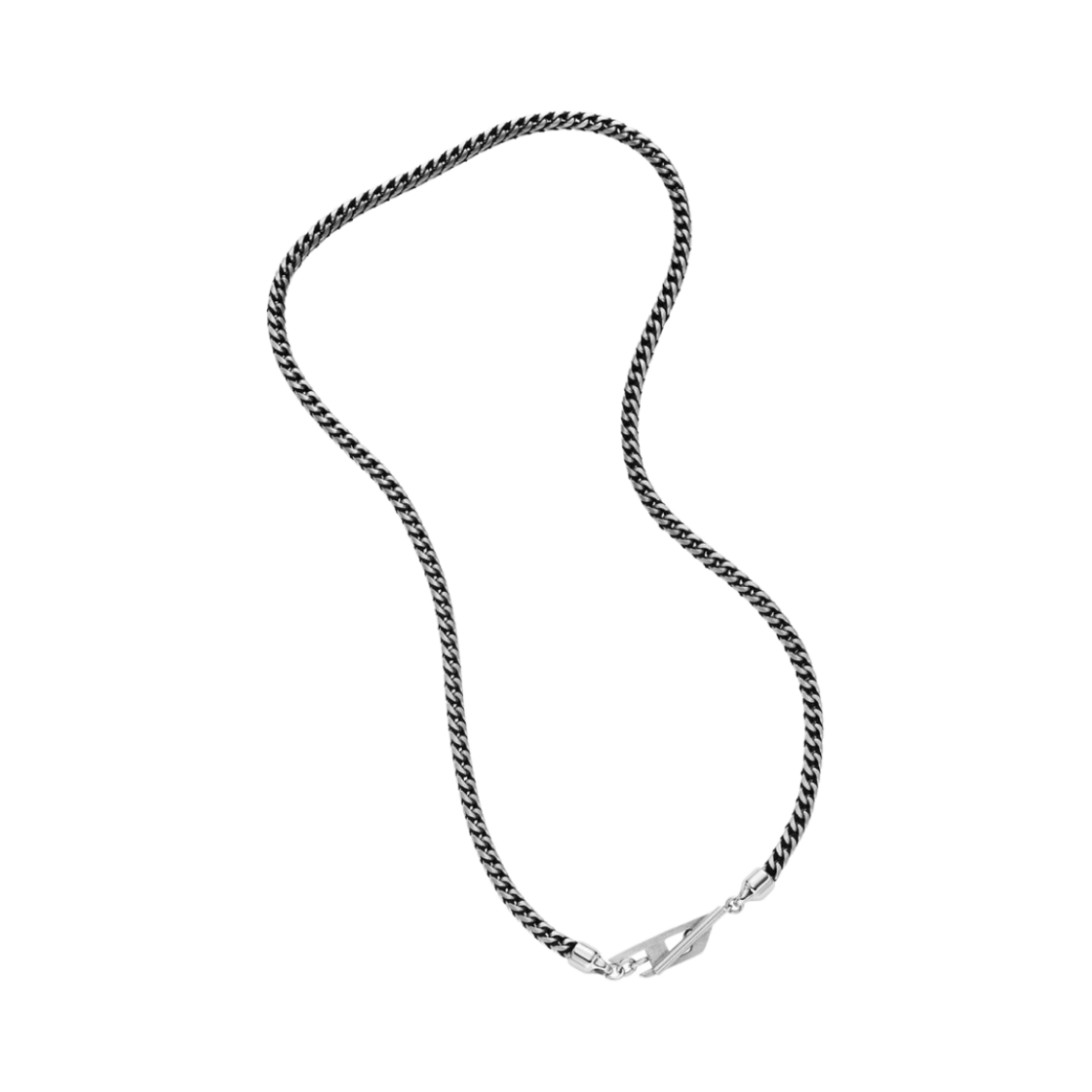 디젤 Dx1552040 스테인리스 스틸 체인 네크리스 실버 블랙(Diesel Dx1552040 Stainless Steel Chain Necklace Silver Black)