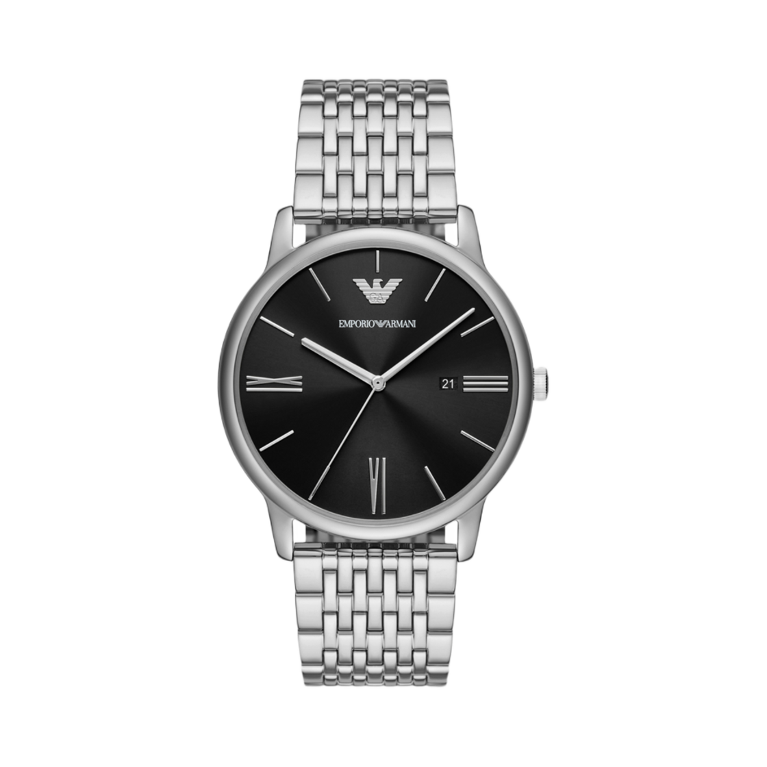 AR11600 Emporio Armani Quartz Three-Hand Date 42mm Stainless Steel Black Silver