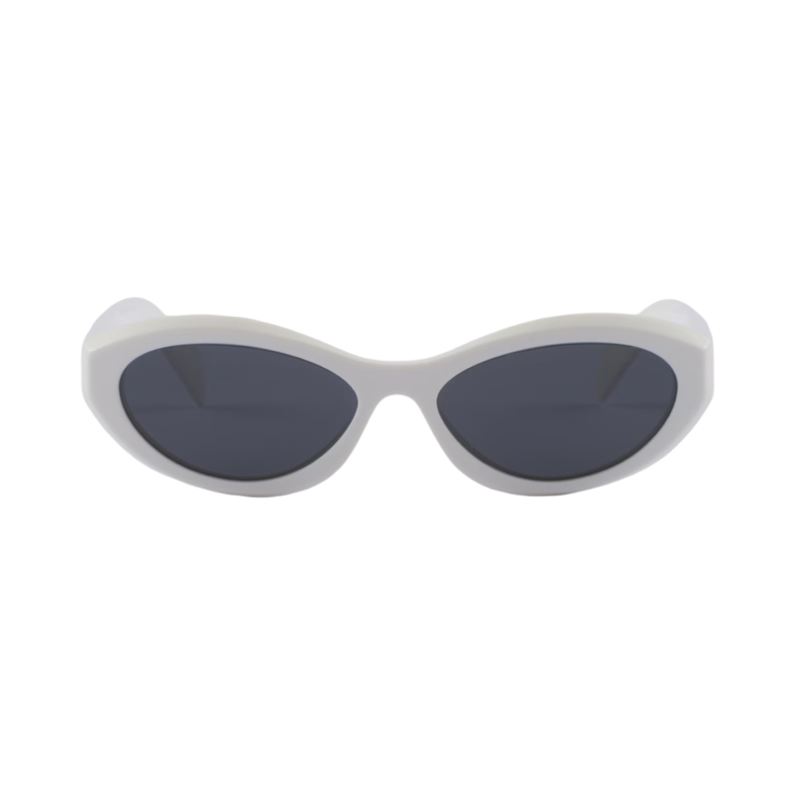 (W) 프라다 심볼 선글라스 슬레이트 그레이 렌즈 초크 화이트 아세테이트 얼터너티브 핏