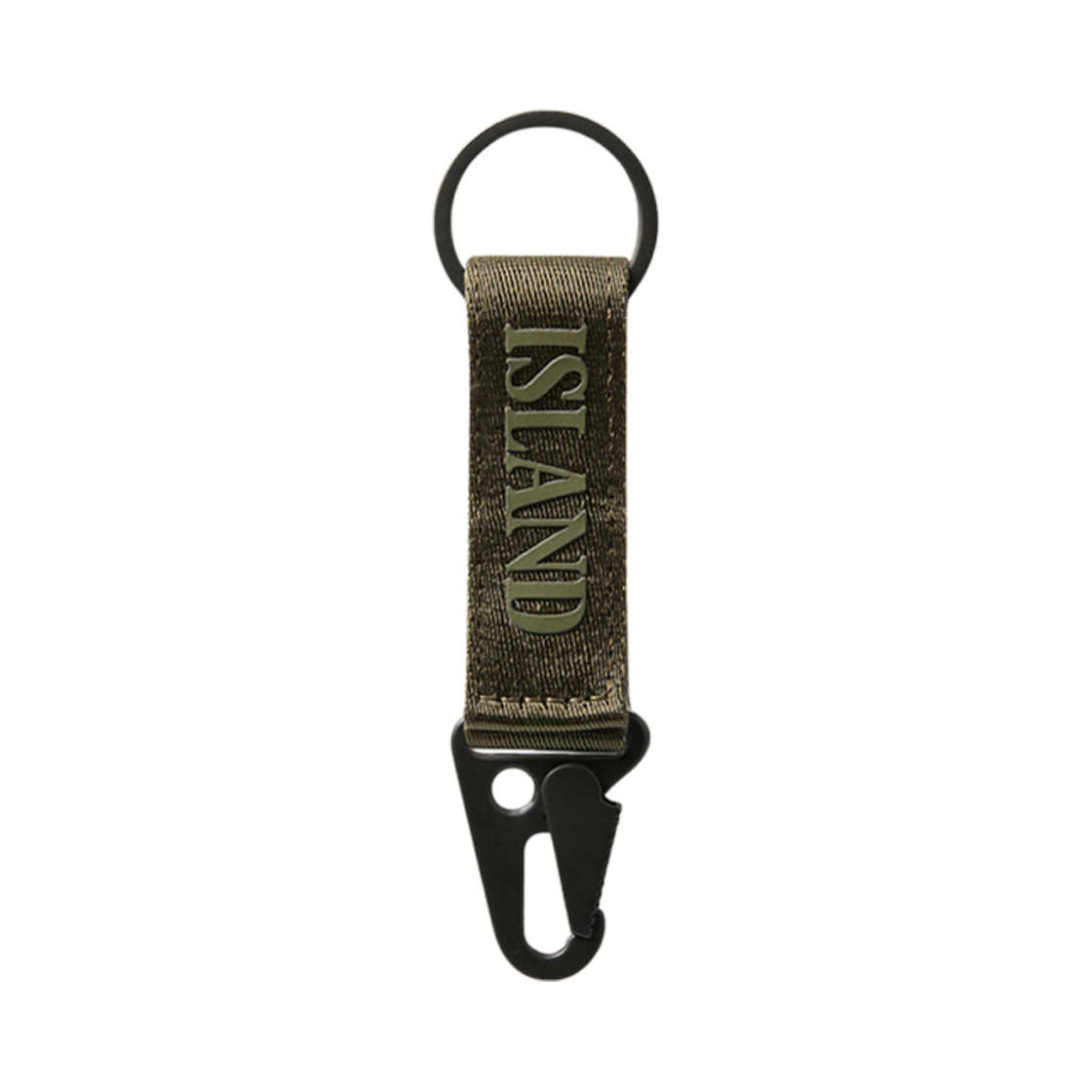 스톤 아일랜드 95064 나일론 폴리에스터 테이프 키 홀더 위드 카라비너 머스크 그린 - 24FW(Stone Island 95064 Nylon Polyester Tape Key Holder with Carabiner Musk Green - 24FW) - 2