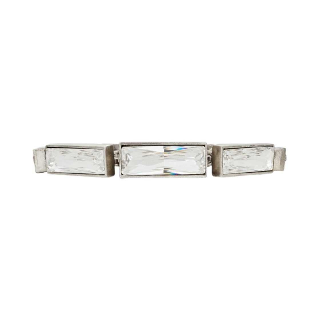 생로랑 라인스톤 뱅글 메탈 옥시다이즈드 실버 크리스탈(Saint Laurent Rhinestone Bangle in Metal Oxidized Silver and Crystal) - 1