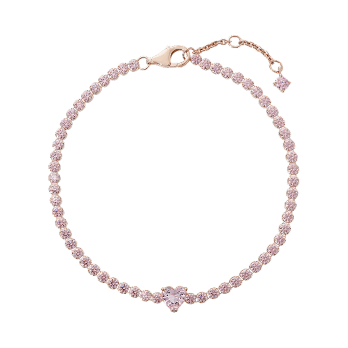 (W) 판도라 스파클링 하트 테니스 브레이슬릿 로즈 골즈 플래팅((W) Pandora Sparkling Heart Tennis Bracelet Rose Gold Plated)