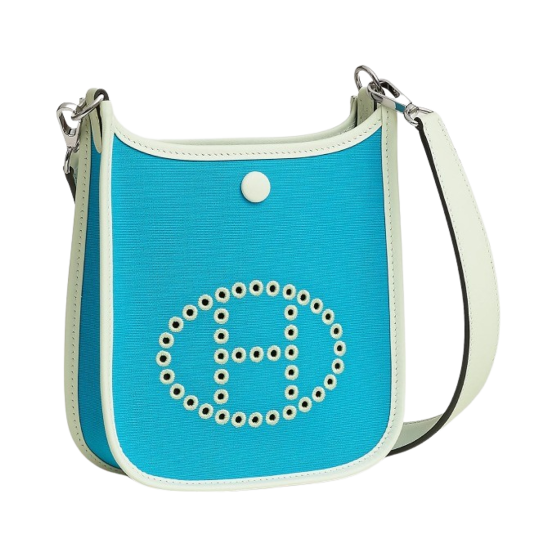 에르메스 네오 에블린 16 투톤 오피시에 스위프트 & 팔라듐 하드웨어 블루 아즈테크 멍뜨 베르 피즈(Hermes Neo Evelyne 16 Bag Two-Tone Officier Swift & Palladium Bleu Azteque Menthe Vert Fizz) - 2