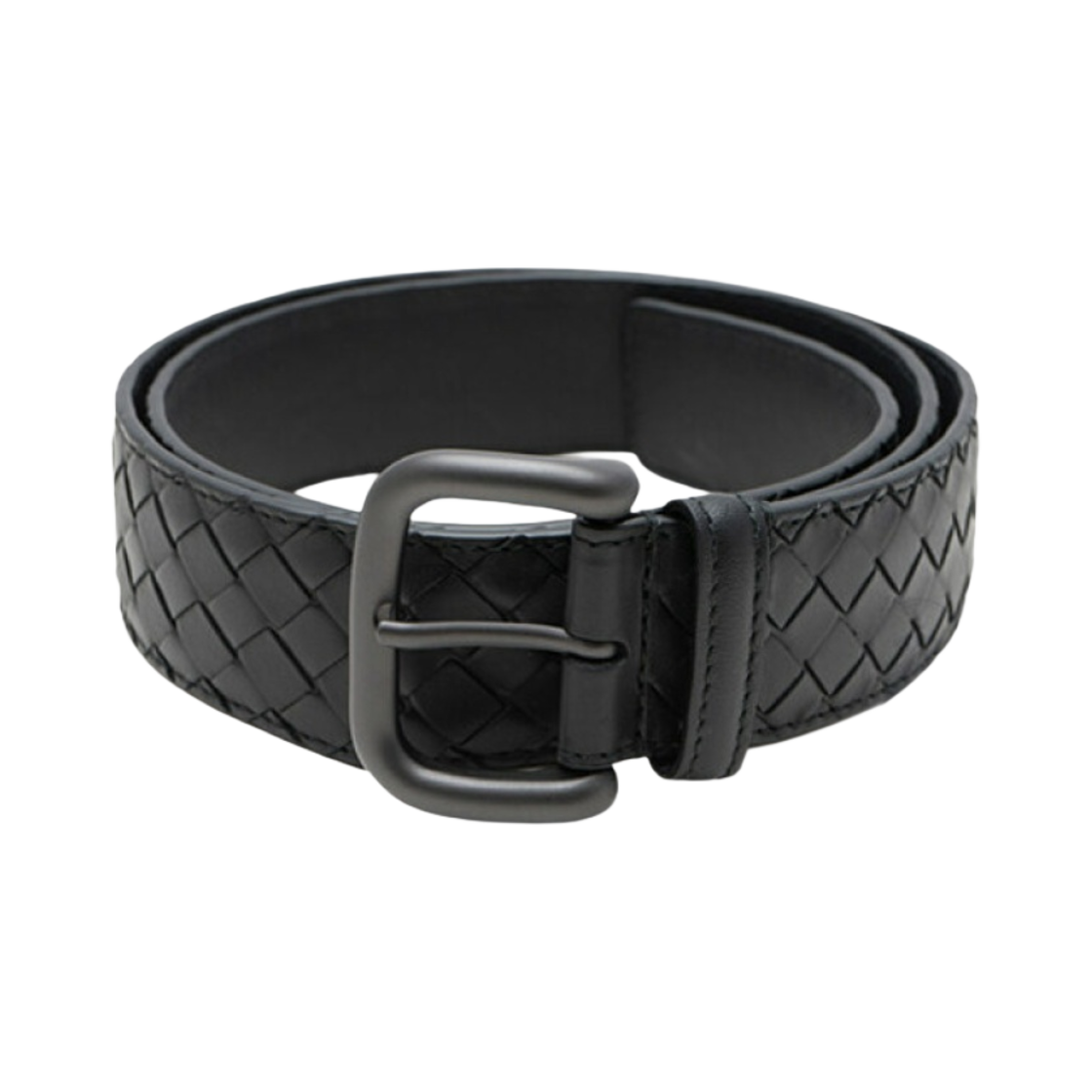 173784V46501000 Bottega Veneta Intrecciato Belt Black