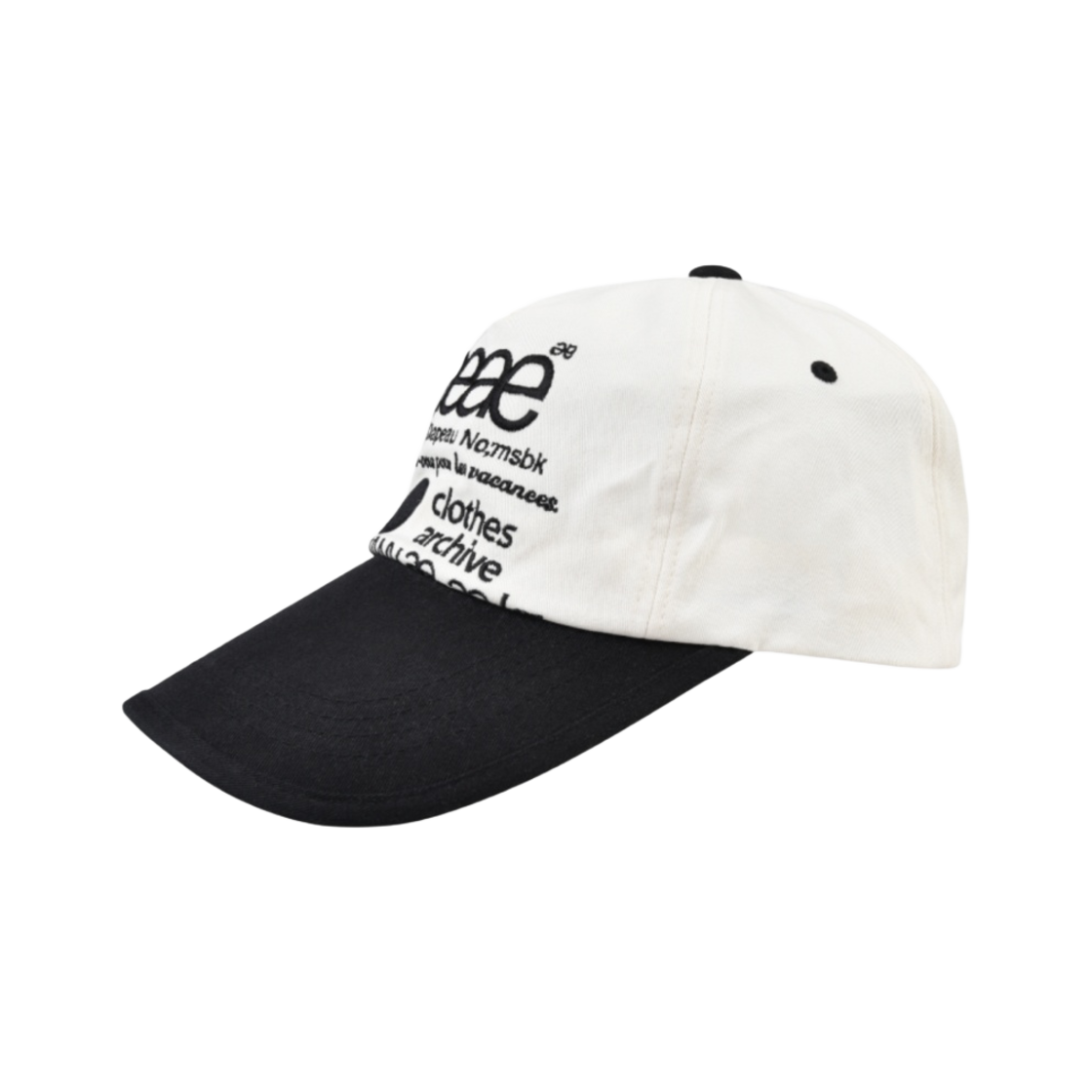 에이에이 웹 로고 투 톤 볼캡 화이트 블랙(Aeae Web Logo Two Tone Ball Cap White Black) - 2