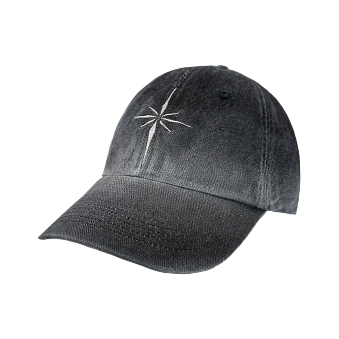 BLR2D10CP02-BK BLR Snowflakes Logo Washing Denim Ball Cap Black