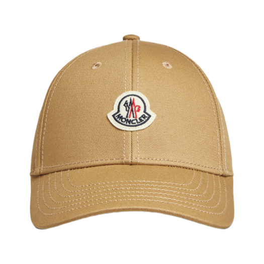 K1-093-3B00055-04863-24E (W) Moncler Gabardine Baseball Cap Camel Beige - 25SS